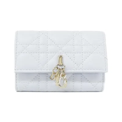 Pre-owned Dior Christian  Blue Leather Wallet (bi-fold) ()