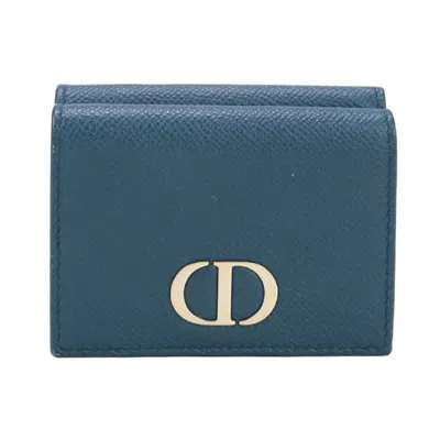Pre-owned Dior Christian  Blue Leather Wallet (tri-fold) ()