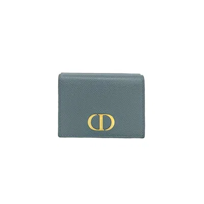 Pre-owned Dior Christian  Blue Leather Wallet (tri-fold) ()
