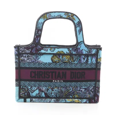 Pre-owned Dior Christian  Blue Multi-color Canvas Handbag Tote Bag ()