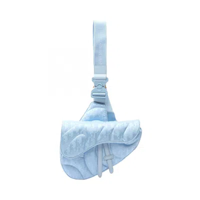 Pre-owned Dior Christian  Blue Nylon Fanny Pack Saddle Bag ()