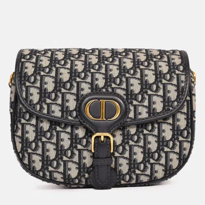 Pre-owned Dior Christian  Blue Oblique Medium Bobby Bag