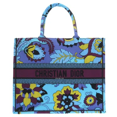 Pre-owned Dior Christian  Blue Purple Canvas Tote Bag () In Blue, Purple