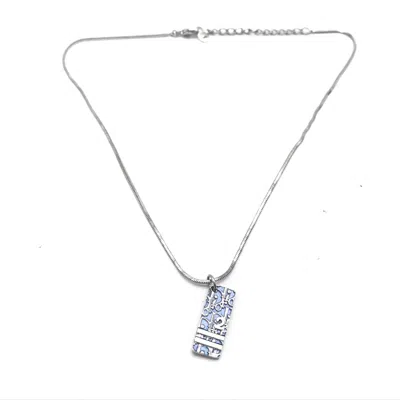 Pre-owned Dior Christian  Blue Trotter Pendant Women's Necklace () In Silver