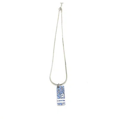 Pre-owned Dior Christian  Blue Trotter Pendant Women's Necklace () In Silver