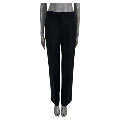 Pre-owned Dior Christian  Blue Wool & Silk 2018 Creased Wide-leg Pants 38 S