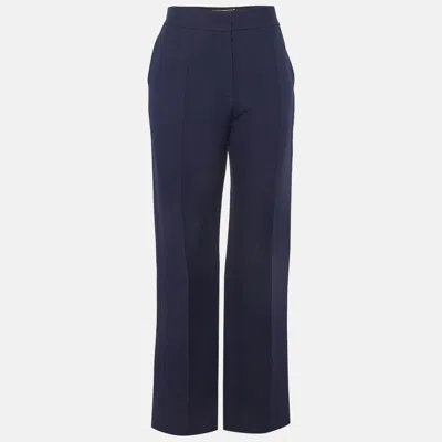 Pre-owned Dior Christian  Blue Wool Trousers L