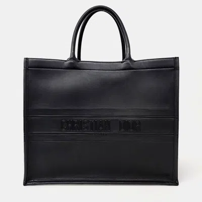 Pre-owned Dior Christian  Book Tote Bag 42 In Black