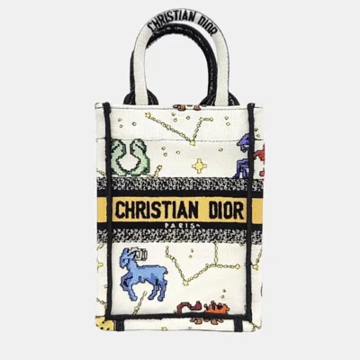 Pre-owned Dior Christian  Book Tote Mini Phone Bag In Multicolor
