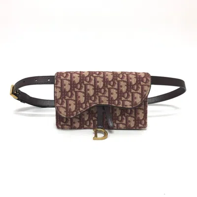 Pre-owned Dior Christian  Bordeaux Canvas Leather Beach Bag Fanny Pack () In Burgundy