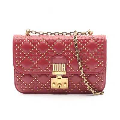 Pre-owned Dior Christian  Bordeaux Leather Shoulder Bag () In Burgundy