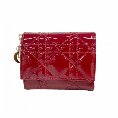 Pre-owned Dior Christian  Bordeaux Wallet (tri-fold) () In Burgundy