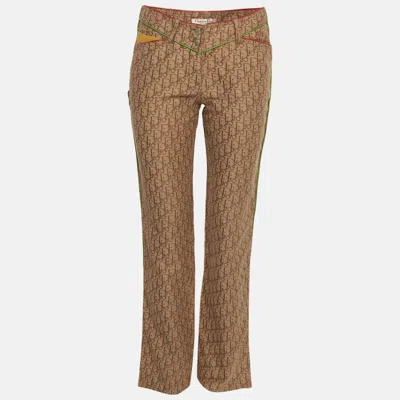 Pre-owned Dior Christian  Boutique Brown Monogram Denim Rasta Jeans M