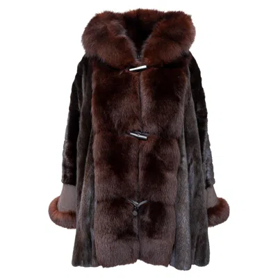 Pre-owned Dior Christian  Boutique Fourrure Fur Coat In Black