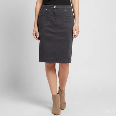 Pre-owned Dior Christian  Boutique Grey Denim Pencil Skirt L In Gray
