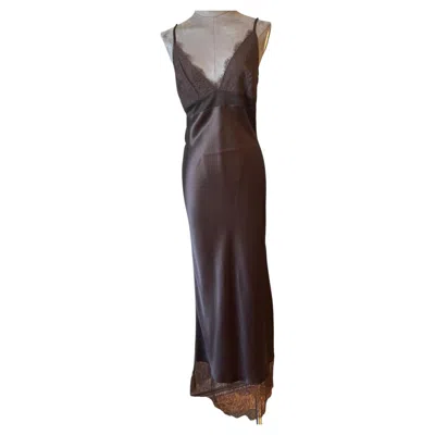 Pre-owned Dior Christian  Boutique Paris Silk & Lace Gown � John Galliano Era In Black