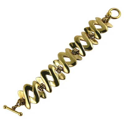 Pre-owned Dior Christian  Boutique Vintage Gold Toned Link Bracelet