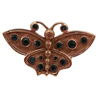 Pre-owned Dior Christian  Boutique Vintage Jewelled Butterfly Brooch In Multi