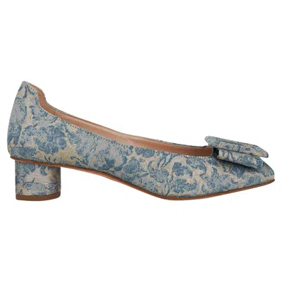 Pre-owned Dior Christian  Brocart Lurex  Idylle 35mm Pumps Canard 37.5 In Gray