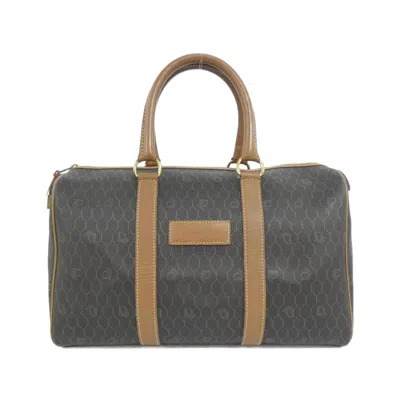 Pre-owned Dior Christian  Brown Coated Canvas Boston Bag ()