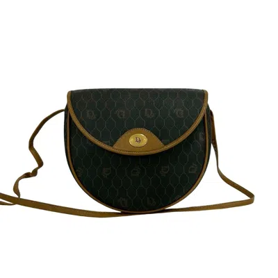 Pre-owned Dior Christian  Brown Gray Leather Pvc Pochette Shoulder Bag () In Brown, Gray