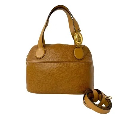 Pre-owned Dior Christian  Brown Leather Boston Bag Handbag Shoulder Bag ()