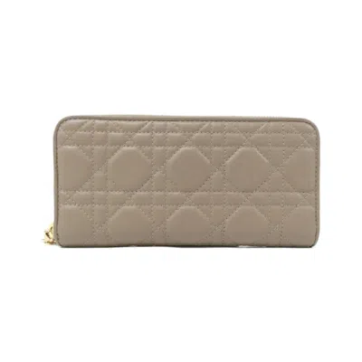 Pre-owned Dior Christian  Brown Leather Long Wallet (bi-fold) ()