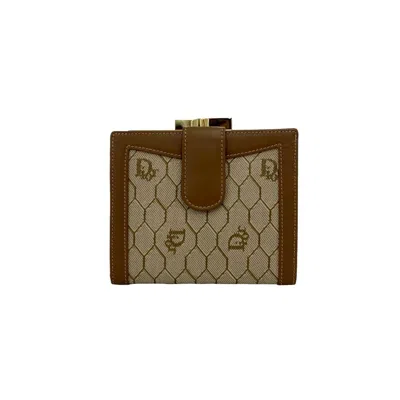 Pre-owned Dior Christian  Brown Leather Pvc Wallet (bi-fold) ()