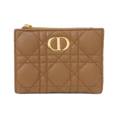 Pre-owned Dior Christian  Brown Leather Wallet (bi-fold) ()