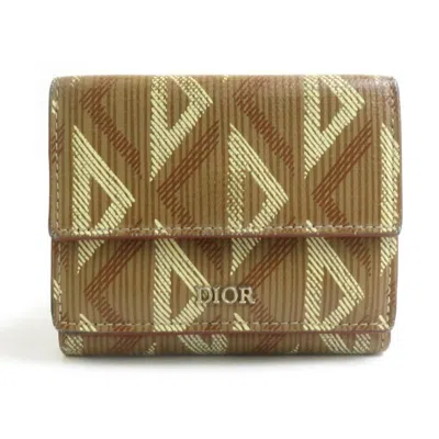 Pre-owned Dior Christian  Brown Leather Wallet (tri-fold) ()