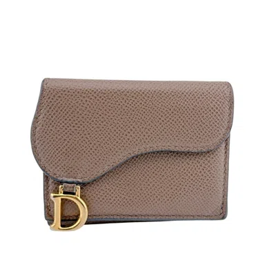 Pre-owned Dior Christian  Brown Leather Wallet (tri-fold) ()