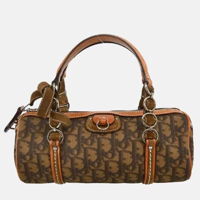 Pre-owned Dior Christian  Brown Pvc Romanttic Trotter Handbag
