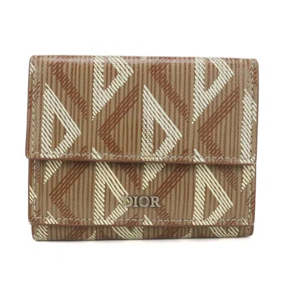 Pre-owned Dior Christian  Brown Pvc Wallet (tri-fold) ()