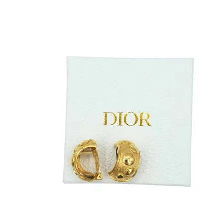 Pre-owned Dior Christian  Brushed Gold Dome Clip-on Earrings 1980s In Multi