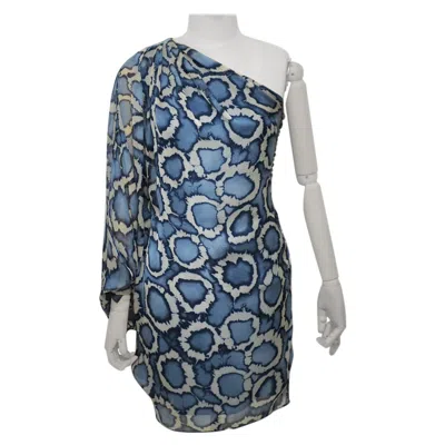 Pre-owned Dior Christian  By Galliano Vintage One Sleeve Silk Dress Size 36 In Gray