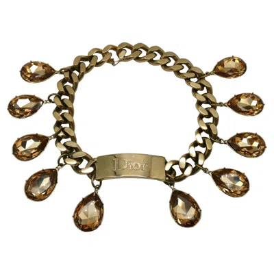 Pre-owned Dior Christian  By John Galliano 2004 Runway Crystal Id Choker Necklace In Multi