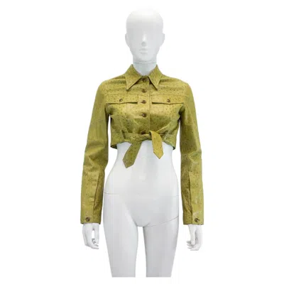 Pre-owned Dior Christian  By John Galliano F/w 2000 Cropped Leather Runway Jacket In Sand