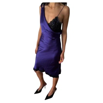 Pre-owned Dior Christian  By John Galliano Fw2010 Violet Silk Slip Dress In Purple