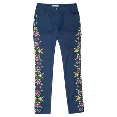 Pre-owned Dior Christian  By John Galliano Lurex Denim Embellished Skinny Jeans, Ss 2002 In Purple
