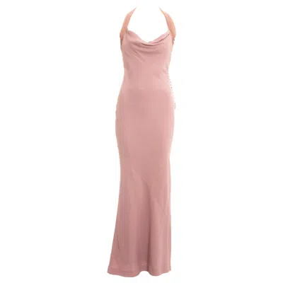 Pre-owned Dior Christian  By John Galliano Pink Crepe Halter-neck Lace Up Dress, Fw 1999