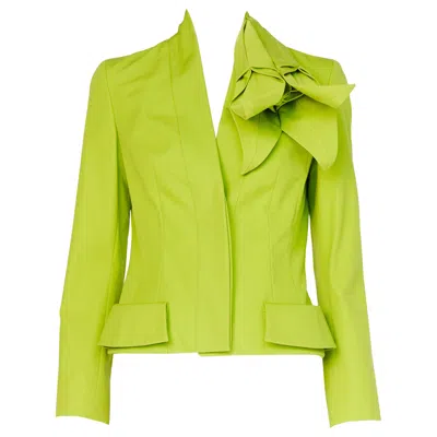 Pre-owned Dior Christian  By John Galliano Runway Origami Lily Flower Cotton Jacket, Fw2007 In Yellow