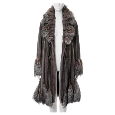 Pre-owned Dior Christian  By John Galliano Silverblue Mink And Silver Fox Fur Coat, Fw 2006 In Black