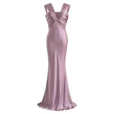 Pre-owned Dior Christian  By John Galliano Spring 2008 Lilac Draped Silk Gown In Gray