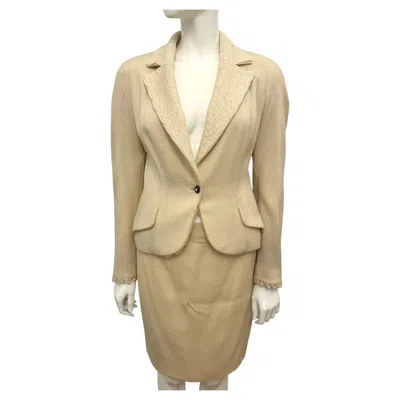 Pre-owned Dior Christian  By John Galliano S/s 1998 In The Boudoir Mood Suit Skirt In Sand