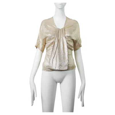 Pre-owned Dior Christian  By John Galliano S/s 2010 Rare Hollywood Glamour Lamé Blouse In Gray