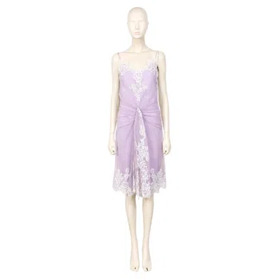 Pre-owned Dior Christian  By John Galliano Vintage Lilac Tulle And Lace Dress Us Size 4 In Gray