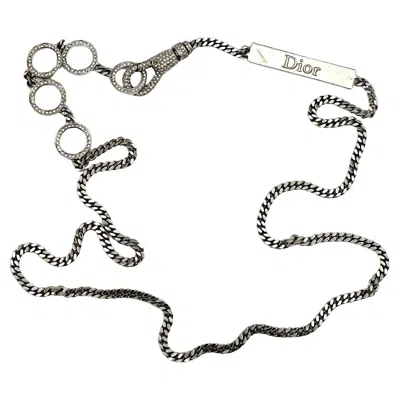 Pre-owned Dior Christian  By John Galliano Vintage Silver Tone Chain Belt