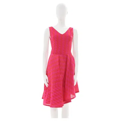 Pre-owned Dior Christian  By Raf Simons F/w 2014 Asymmetric Fuchsia Cocktail Dress In Red