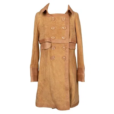 Pre-owned Dior Christian  Calf Leather Coat Size 34fr, 2006 In Brown