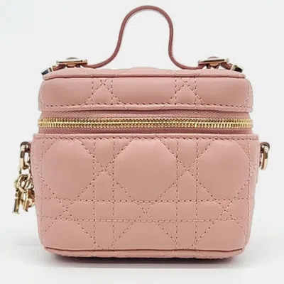 Pre-owned Dior Christian  Cannage Micro Vanity S0918 Handbag In Pink